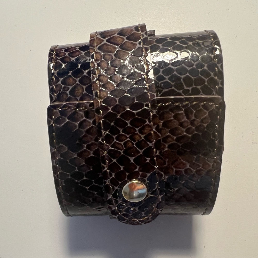 Max Mara Python Embossed Leather Cuff Bracelet - image 2